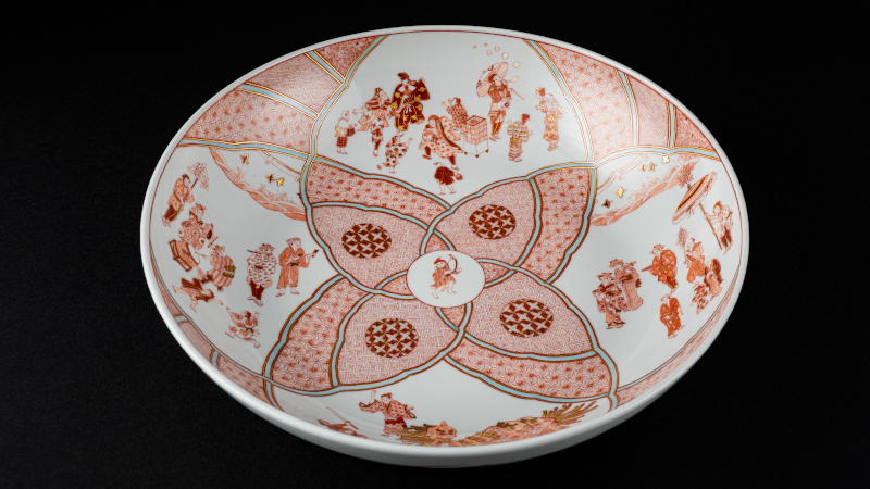 九谷焼　赤絵皿　武山窯　福島武山 九谷焼赤絵皿「朱夏」(福島 武山)｜ギャラリージャパン